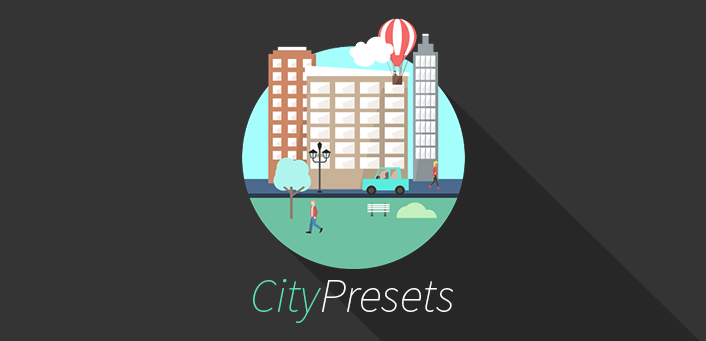 Flat design, city presets pack